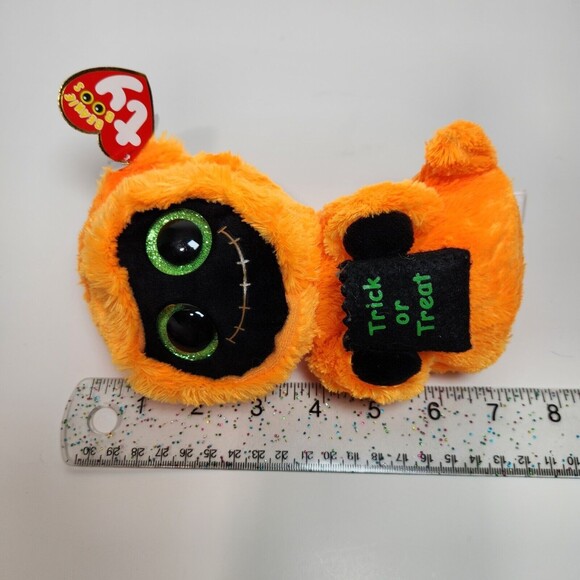 Ty Seeker Spooky Plush Toy Halloween Goblin Green Sparkle Eyes Tags - Picture 7 of 8